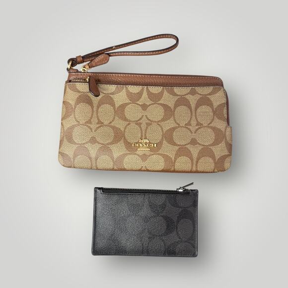 Coach Signature Wristlet & Card Case Set - Picture 1 of 15